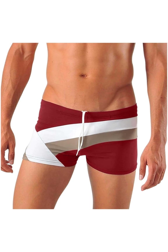 ZVNAΖH Men's Square Leg Swim Briefs Swimsuit Athletic Swimwear Bathing Suit Swimming Trunks