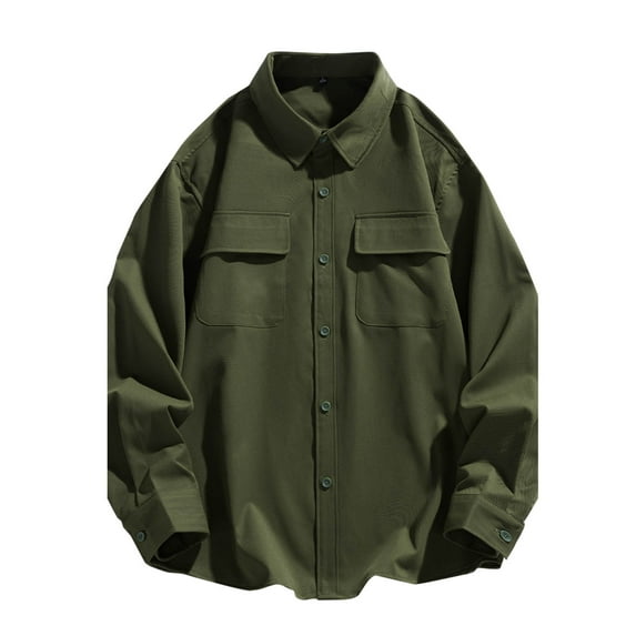 ZVNAΖH Mens Button Down Work Shirts Long Sleeve Collared Shirts with 2 Chest Pocket, Casual Go Out Hiking Shirts