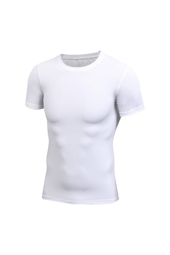 ZVNAΖH Mens Compression Running Short Sleeve T Shirt Sport Training Quick Dry Shirts