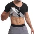 thumbnail image 1 of ZVNAΖH Mens Short Sleeve Active Full Zip T Shirt Solid Quick Dry Sports Top Gym Exercise Compression Sweat Shirt, 1 of 7