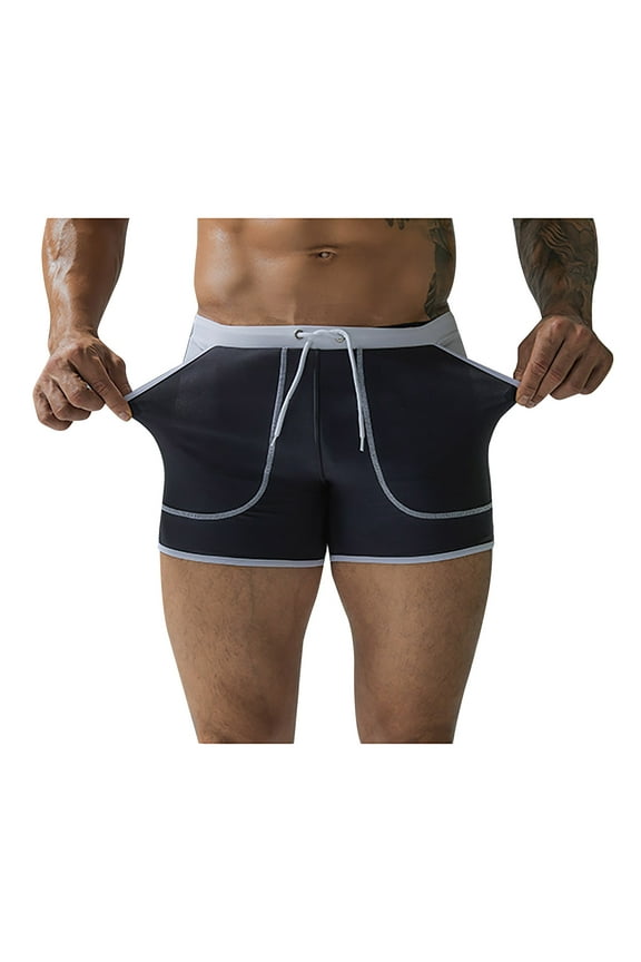 ZVNAΖH Mens Swim Shorts, Men's Swimwear Swimsuits Solid Basic Swim Sport Trunks Board Shorts with Pockets