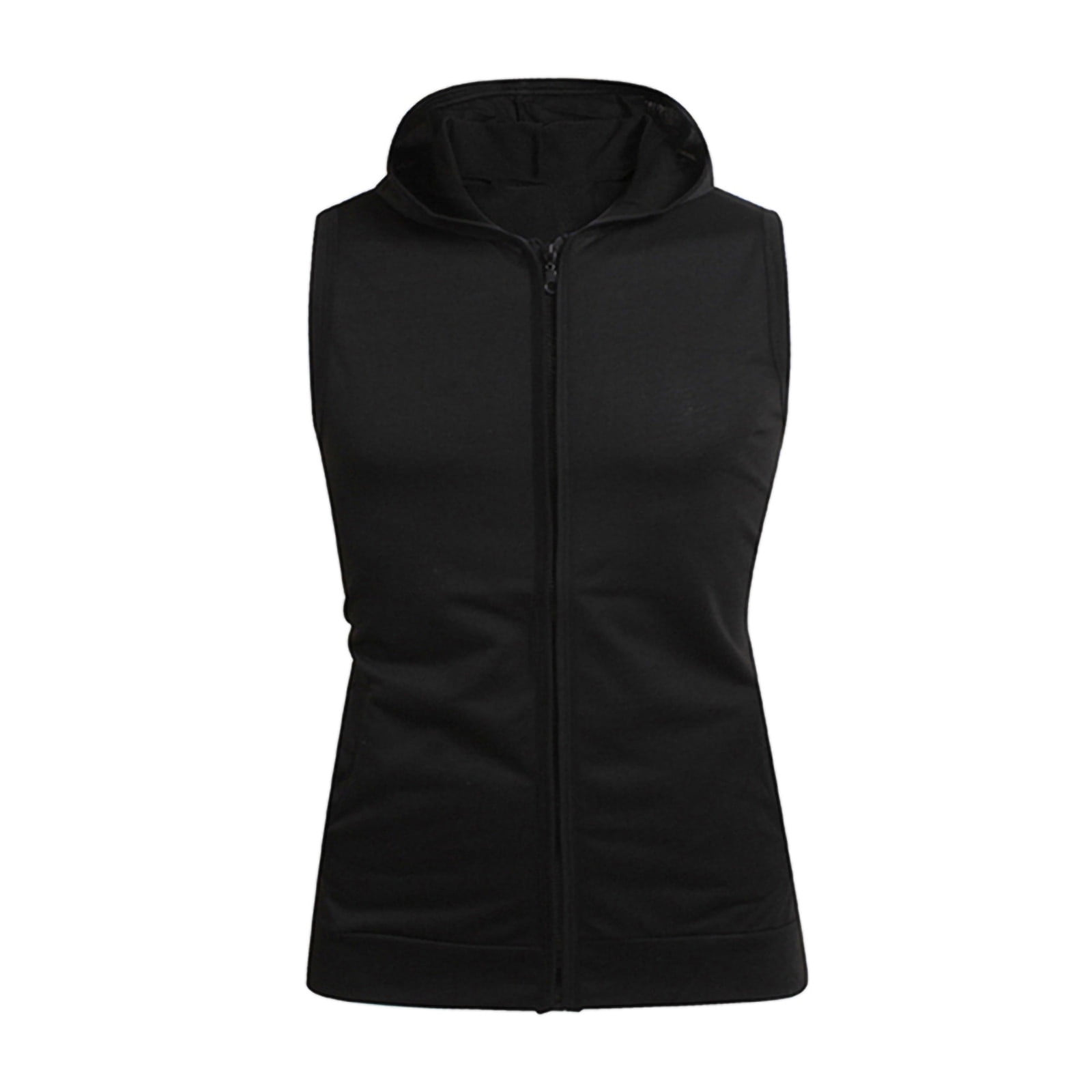 AIEOTT Mens Zip Up Hoodie Vest with Hood Plus Size