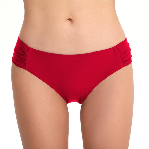 ZVNAΖH Women's Swim Bottoms Briefs Bikini Bottoms Solid Color Low Waisted Two Side Pleated Beach Swimming Briefs