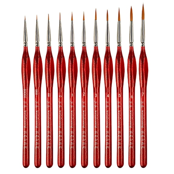 Clearance 2026 11 Pcs Miniature Detail Paint Brush Set with Natural Wood Handle 2024 New Miniature Paint Brushes Mini Small Painting Brushes for Art Crafts Acrylic Watercolor Oil Model Face