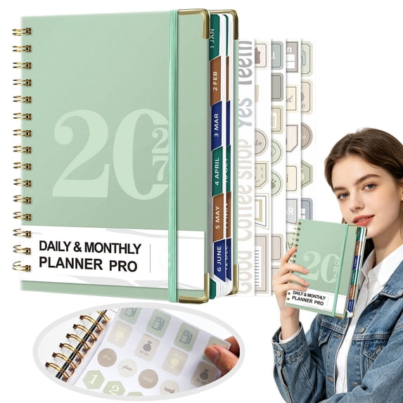 Clearance 2026-2027 Planner - Planner 2026-2027 Weekly and Monthly, Jul. 2026 - Jun. 2027, 8.5 X 11 Inch, Academic Weekly and Monthly Planner with 12 Tabs, Thick Paper, Wire Binding, Pocket Notebook