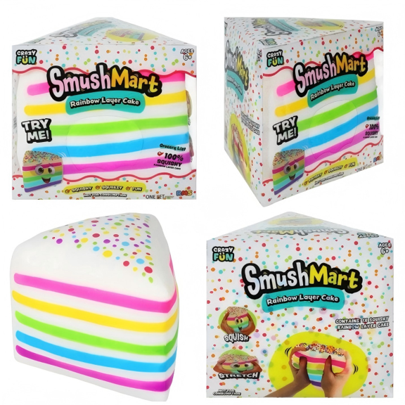 Clearance2026 New 5" Rainbow Layer Cake Squishy - Smush Mart Giant Dessert Squishy - Soft Sensory Stress Relief for Adults - Fun Novelty Gift for Birthdays & Holiday Festivals