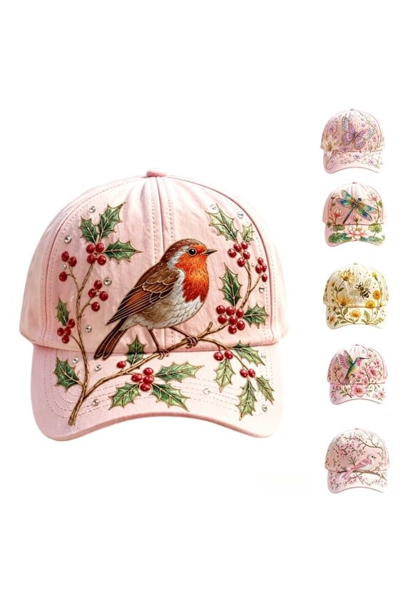 Clearance! 2026 Pink Bird Garden Morning Cap, Limited Edition Botanical Cottagecore Hat for Women, Adjustable Breathable Hat, Best Gift for Gardeners G*irls Women Men B*oys Teens