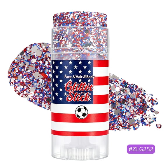 Clearance! 2026 Red White and Blue Glitter Stick, Patriotic USA Flag Star Glitter for Independence Day, 4th of July Accessories, 4th of July Outfits for Women Men Teens(D)