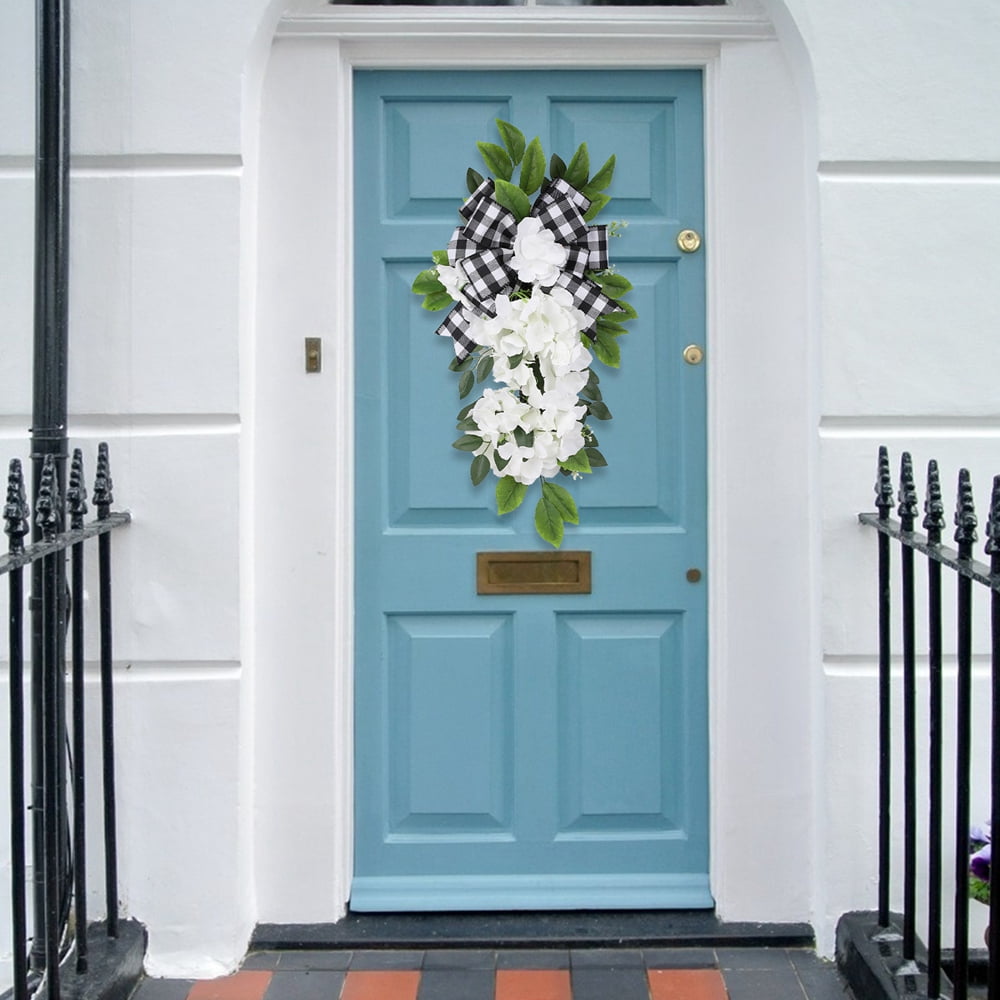 Clearance!24"Farmhouse Wreath White Dogwood Flower Wreath for Front Door Floral Hanging Door Wreath,Spring Wreath for Indoor Home Wall Window Decor