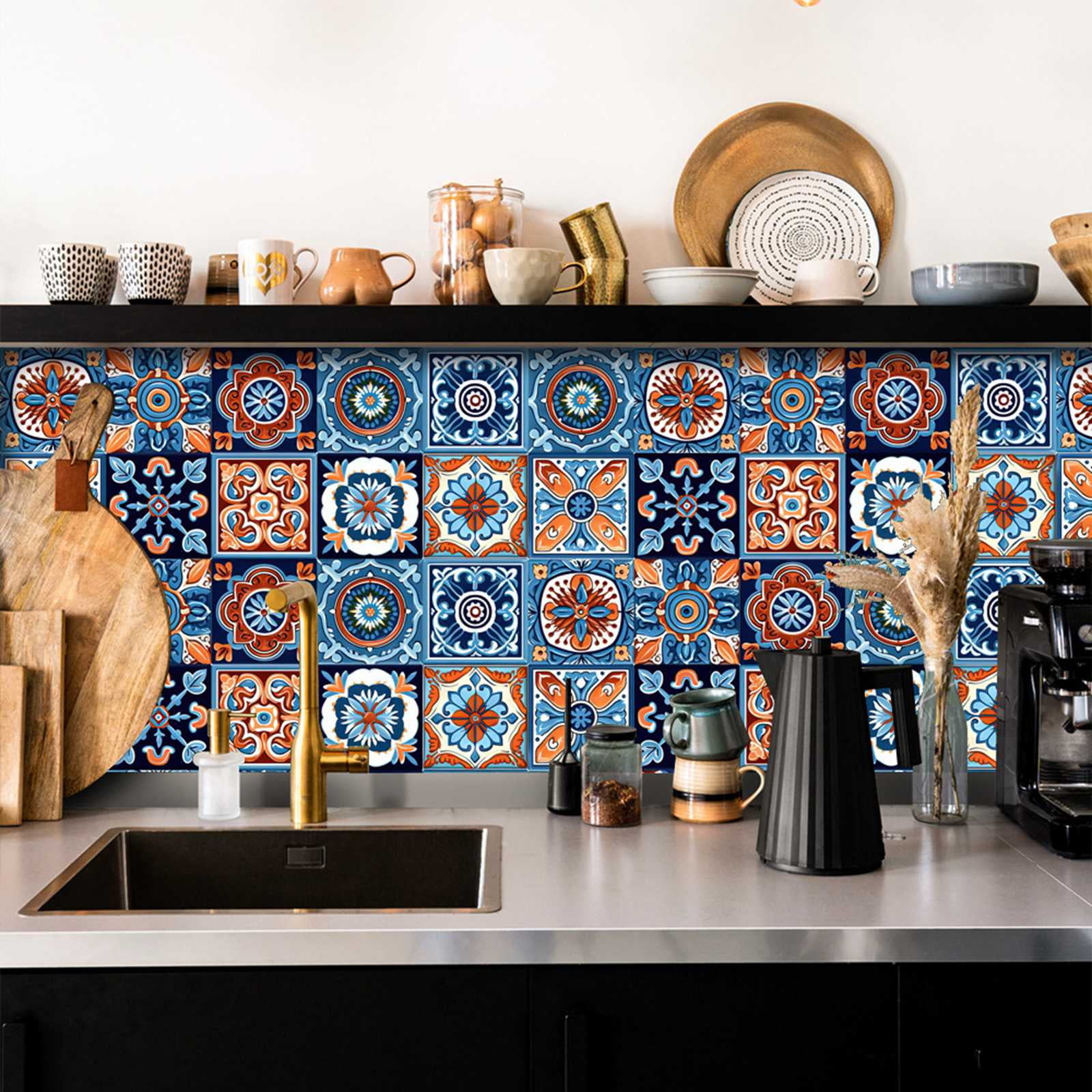 Clearance 24PCS Peel and Stick Backsplash Tiles for Kitchen Black and White Stick on Backsplash Kitchen Backsplash Contact Paper Kitchen Wallpaper Self Adhesive Removable Wallpaper Walmart Business Su...