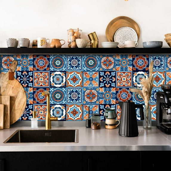 Clearance!24PCS Peel and Stick Backsplash Tiles for Kitchen Black and White Stick on Backsplash Kitchen Backsplash Contact Paper Kitchen Wallpaper Self Adhesive Removable Wallpaper