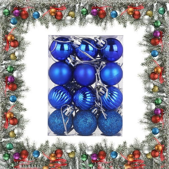 Clearance 24Pcs Christmas Balls Ornaments, Balls Baubles for Christmas Tree Decorations, Hanging Ball Ornaments for Xmas, Holiday, Wedding, Party Decor-1.18in