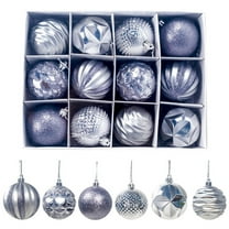 24ct Large Christmas Balls Ornaments,60mm/2.36 in Shatterproof Plastic Decorative Xmas Tree Ornaments, Assorted Christmas Ball Ornaments for Wedding Mothers Day Party Decorations (Silver)