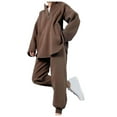 thumbnail image 1 of Clearance under $25 qolati 2 Piece Outfits for Women 2024 Fall Oversized Half Zip Sweatshirt with Jogger Sweatpant Sweatsuit Set Y2k Fall Clothes Matching Sets Tracksuit with Pockets, 1 of 7