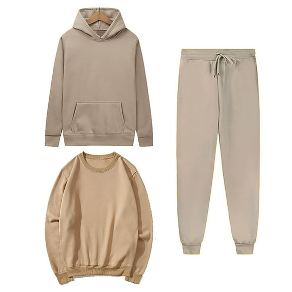 qolati Sweatsuit Set for Women 3 Piece Matching Outfits Full Zipper Oversized Hoodie Sweatshirt Jacket Joggers Long Sleeve Pullover Tops Unisex Tracksuit Lounge Sets