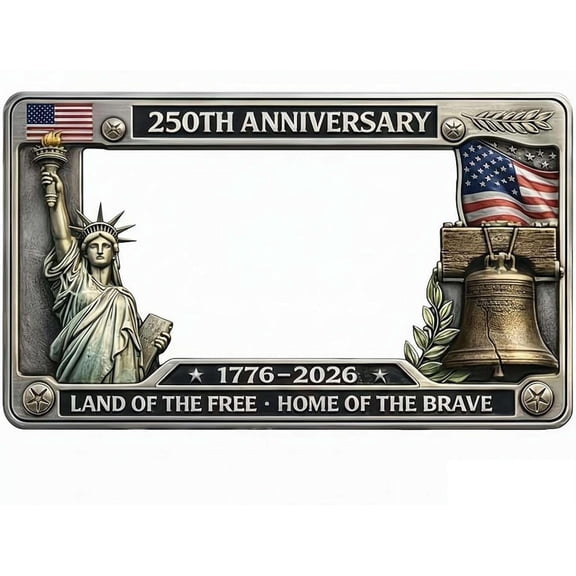 Clearance! 250th Anniversary Commemorative License Plate Frame, United States 250 Year American Car Plate Frame, License Plate Holder，Aluminum License Plate Frame Fits Standard