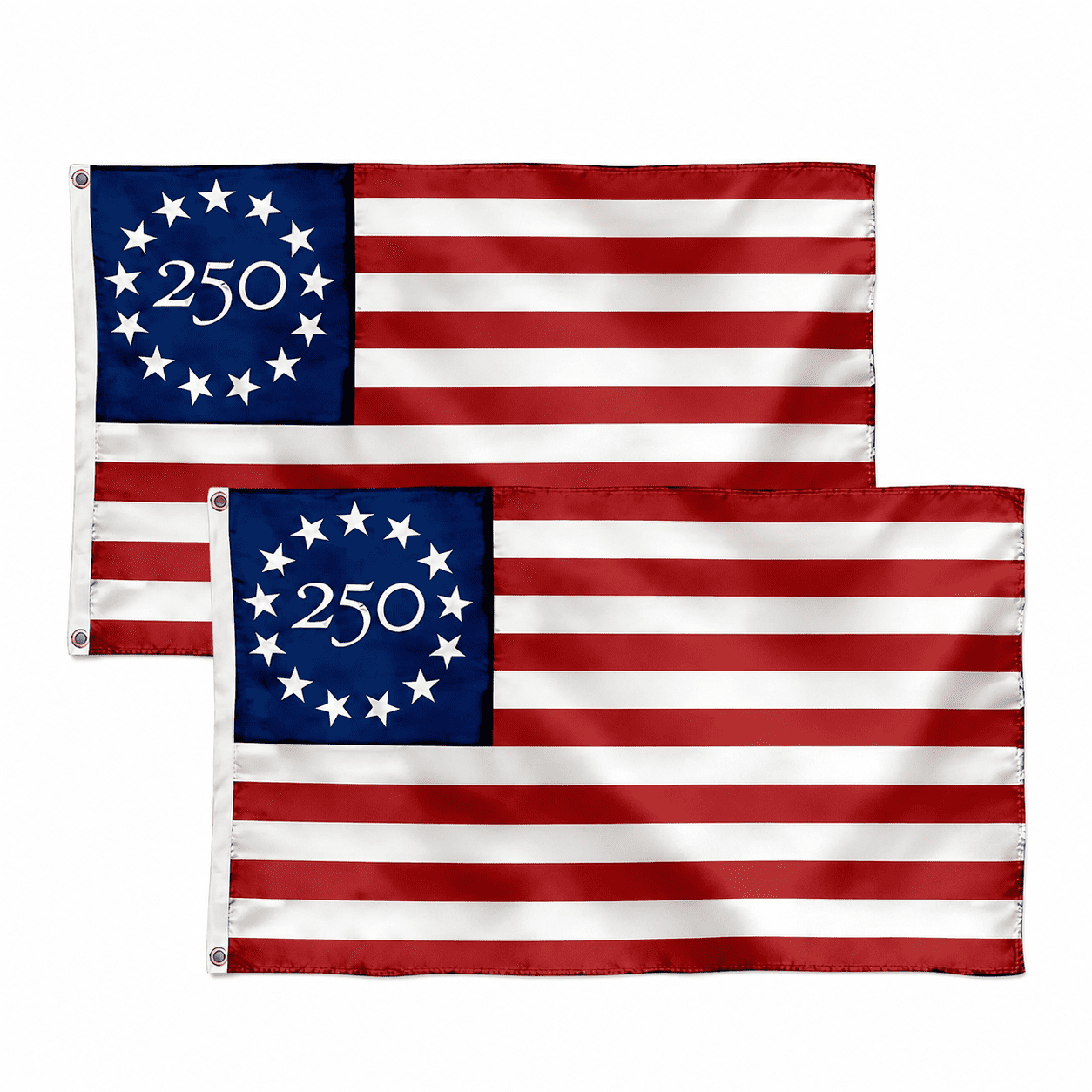 Clearance! 250th Anniversary USA Flag 3x5 Feet, Outdoor Polyester Patriotic Flag with Brass Grommets, Commemorates 1776-2026, Great for Porches, Yards, Parades, and Historical Events(2PC)