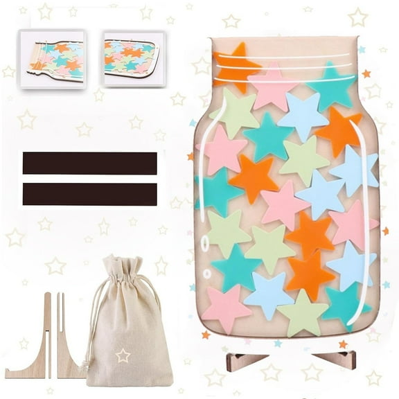 25Pcs Star Reward Jar System for Kids, Magnetic Reward Jar for Classroom, Personalized Pastel Stars Reward Jar for for Kids Behavior Management Classroom Tools