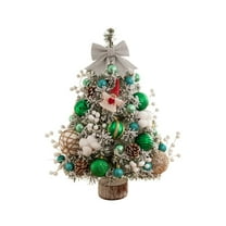 2FT Mini Christmas Tree, Small Christmas Tree with Lights, Prelit Tabletop Christmas Tree with 100 Branch Tips and 80  DIY Ornaments, Christmas Decorations Indoor and Gifts for Men Women