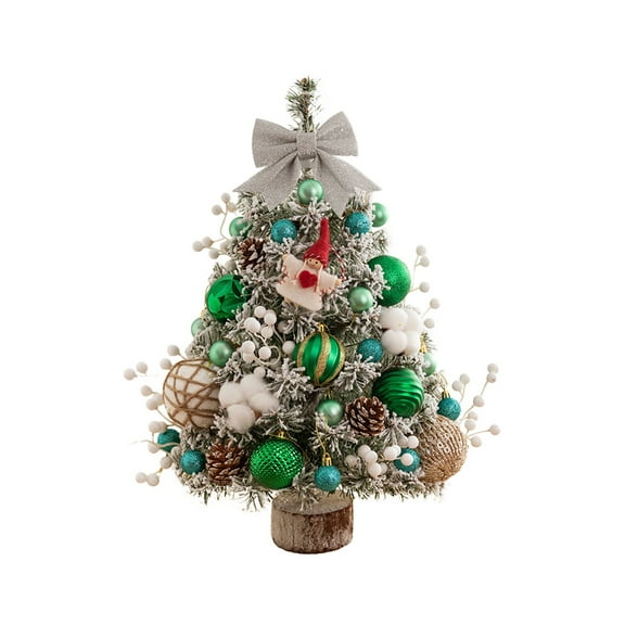 2FT Mini Christmas Tree, Small Christmas Tree with Lights, Prelit Tabletop Christmas Tree with 100 Branch Tips and 80+ DIY Ornaments, Christmas Decorations Indoor and Gifts for Men Women