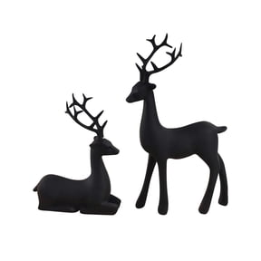 Clearance 2PCS Christmas Reindeer Table Ornaments Christmas Decoration Indoor Decoración De Navidad Para Sala Decoracion Navideña Interior Christmas Decorations for Home Indoor Outdoor Resin Black