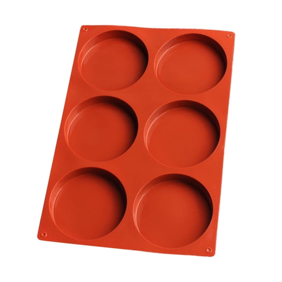Clearance 2PCS Large Silicone Molds For Baking/Non-Stick 4 Inch 6-Cavity Round Silicone Baking Mold For Whoopie Pie Pan, Corn Bread, Candy, Eggs, Muffin, Soap
