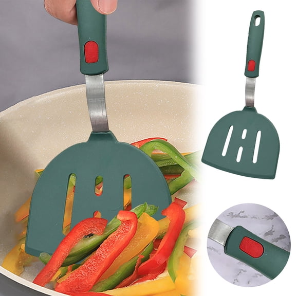 Clearance 2PCS Silicone Spatula Turner,Wide Pancake Spatula for Non Stick Frying Pans,Heat Resistant Cooking Spatulas for Kitchen Use,Thin Rubber Flipper for Omelette Eggs,Pancakes,Fish and Burgers