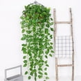 Clearance !2Pack Artificial Fake Hanging Vine Plant Leaves Greenvine