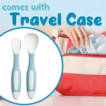 Clearance! 2Pcs/Set Children Tableware Bendable Design Portable Utensils Toddler Feeding Auxiliary Spoon Fork for Toddler A Spoon and A Fork
