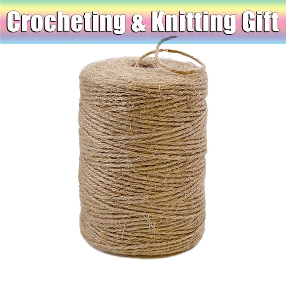 Clearance 2mm Natural Jute Twine String Twine String Rope for Crafting Gardening Plant Gift Wrapping Crochet Knitting Macrame DIY Home Decor (Brown-262Feet/Roll)