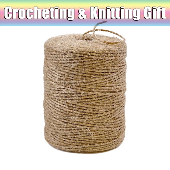 Clearance 2mm Natural Jute Twine String Twine String Rope for Crafting Gardening Plant Gift Wrapping Crochet Knitting Macrame DIY Home Decor (Brown-328Feet/Roll)