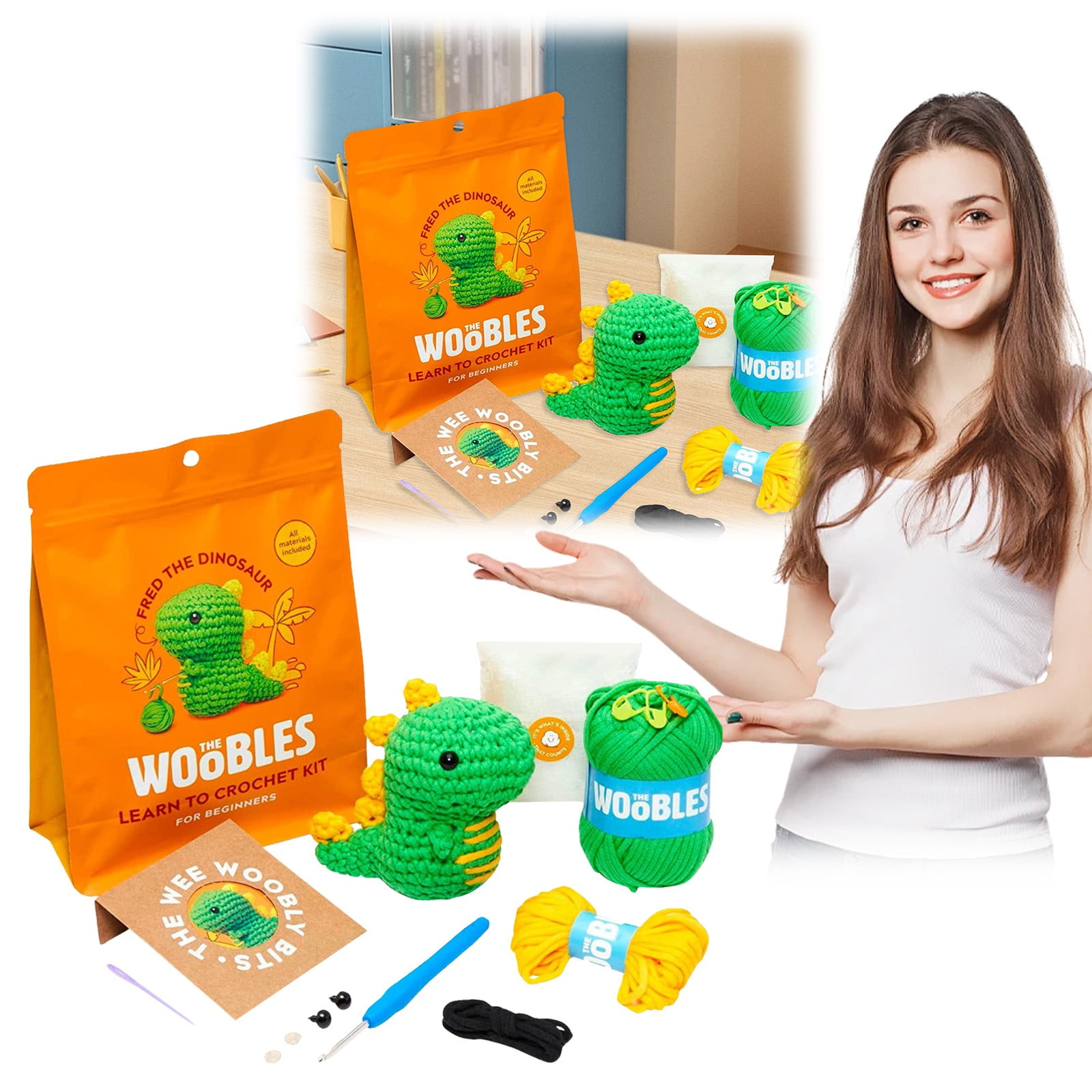 Clearance 2pc The Woobles Crochet Kit With Easy Peasy Yarn As Seen On