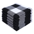 thumbnail image 1 of Clearance Under $3, 1 Pack Cotton Dishcloth, Absorbent Kitchen Rag, Thick Waffle Weave Washcloth for Cleaning and Heavy Duty Stain Removal, Reusable Towel, One Size(Black & White), 1 of 8
