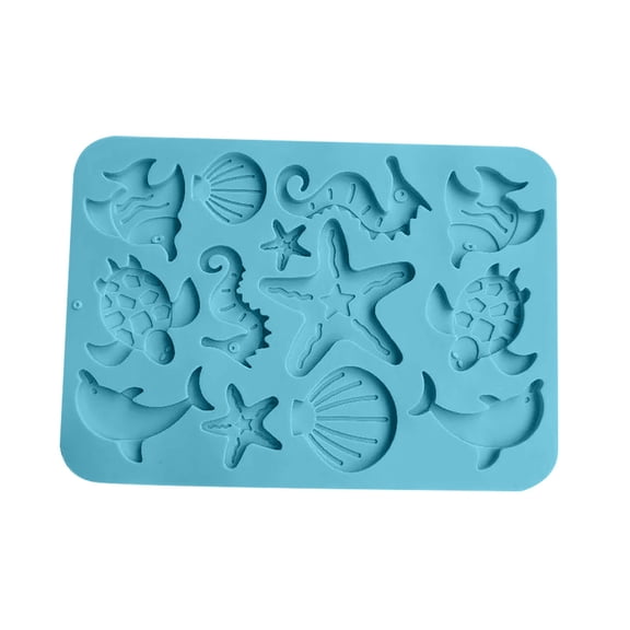Clearance Under $3, 1 Pack Sea Life Silicone Mold, Starfish and Shell Chocolate Mold, Non-Stick Candy and Fondant Mold for Cake Decorating and Crafts, Baking Supply, One Size(B)
