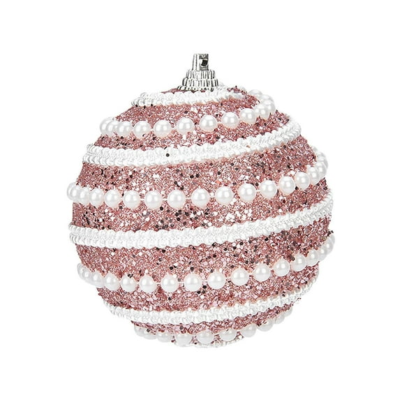 3.15" Christmas Ball Ornaments 1pcs Sequin Christmas Balls Shatterproof Christmas Tree Ornaments Glitter Christmas Ornaments Plastic Hanging Pearl Balls for Xmas Trees,Holiday Party(Pink)