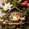 thumbnail image 1 of Clearance!3.15in Nativity Scene Christmas Ornament, Acrylic Hanging Ornament, Holy Family Birth of Christ Mary Jesus Decor, Indoor Outdoor Christmas Tree Decoration Religious Xmas Gift, 1 of 7