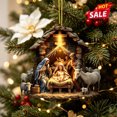 thumbnail image 1 of Clearance!3.15in Nativity Scene Christmas Ornament, Acrylic Hanging Ornament, Holy Family Birth of Christ Mary Jesus Decor, Indoor Outdoor Christmas Tree Decoration Religious Xmas Gift, 1 of 7