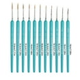 thumbnail image 1 of Clearance Under $3.29! 11PCS Miniature Detail Paint Brush Set, Fine Point Brushes for Acrylic & Watercolor, Wood/Nylon, for Art & Crafting, (One Size, Sky Blue), 1 of 5