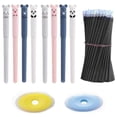 thumbnail image 1 of Clearance Under $3.4! 1 Set of 8 Erasable Rolling Ball Pens with Cute Bear Design, 20 Refills & 2 Erasers, 0.5mm Fine Point Retractable Pens, Smooth Writing Refillable Kit, 1 of 8
