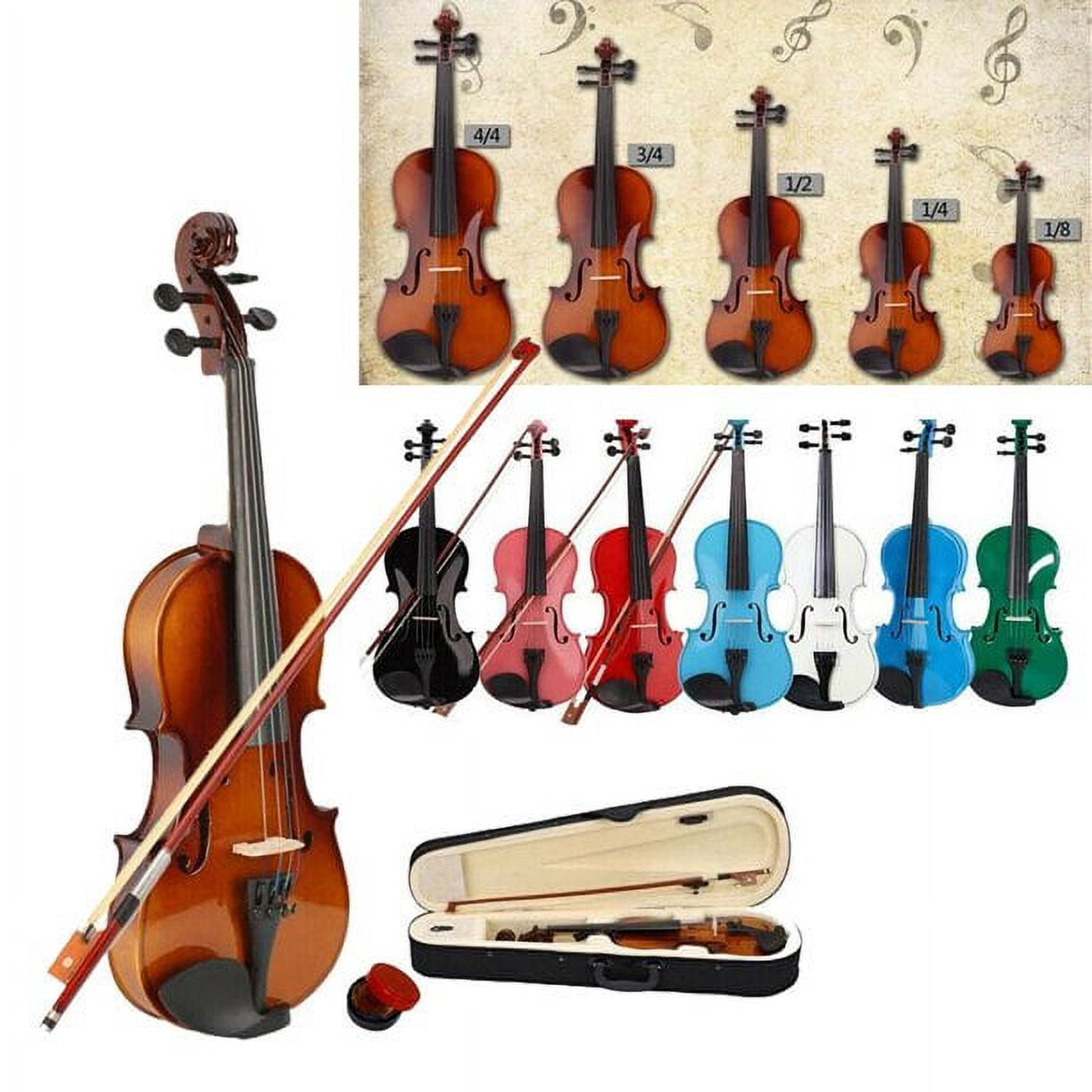 Clearance! 3/4 Acoustic Violin Case Bow Rosin Natural