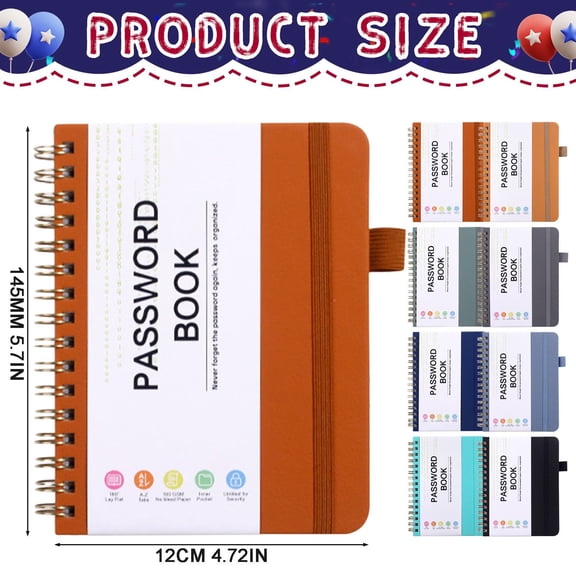 Clearance Under $3.69! 1PC Password Book with Alphabet Tabs, Compact Internet Address & Password Log Notebook, Paper, for Home & Office, 14x12cm, Brown