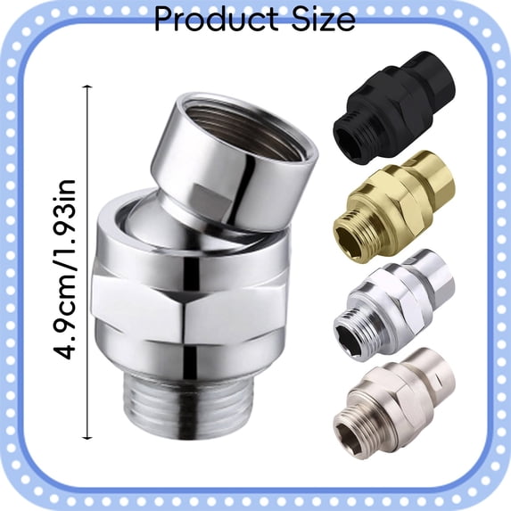 Clearance Under $3.89! 1PC Shower Head Swivel Ball Adapter, Adjustable Brass Connector for Rain Shower Heads, Stainless Steel, for Bathroom & Shower, (G1/2, Gold)