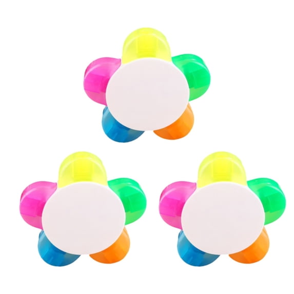 Clearance Under $3.94! 3PCS 5-Color Highlighter Pens, Thick & Thin Line Marker Set with Candy Colors, Plastic, for Studying & Office, (One Size, Assorted)