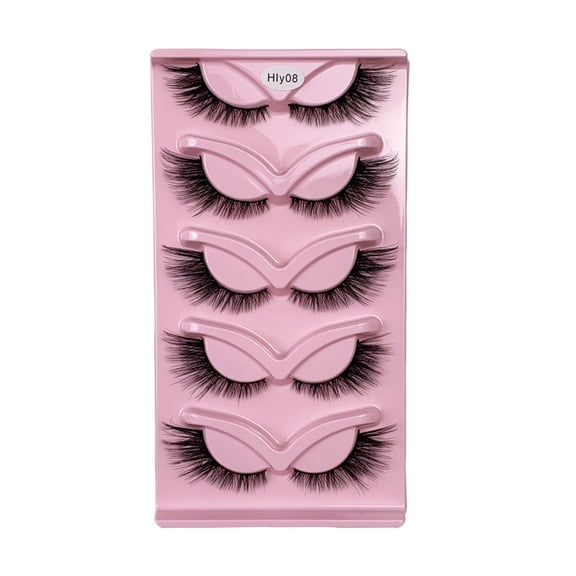 Clearance 3 Pack Fox Eye Cat Eye Winged False Lashes, Wispy Extended Outer Corner Faux Mink Strip Eyelashes