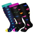 Clearance! 3 Pairs Plus Size Compression Socks for Women and Men Knee