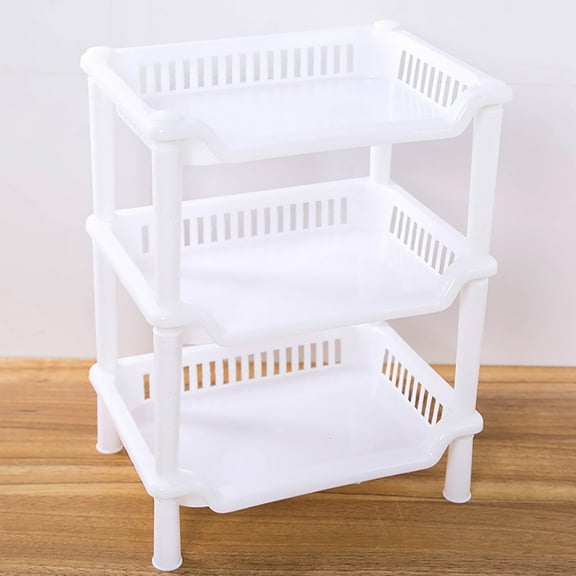 Clearance 3 Tier Plastic Corner Organizer Bathroom Caddy Shelf Kitchen Storage Rack Holder （White）
