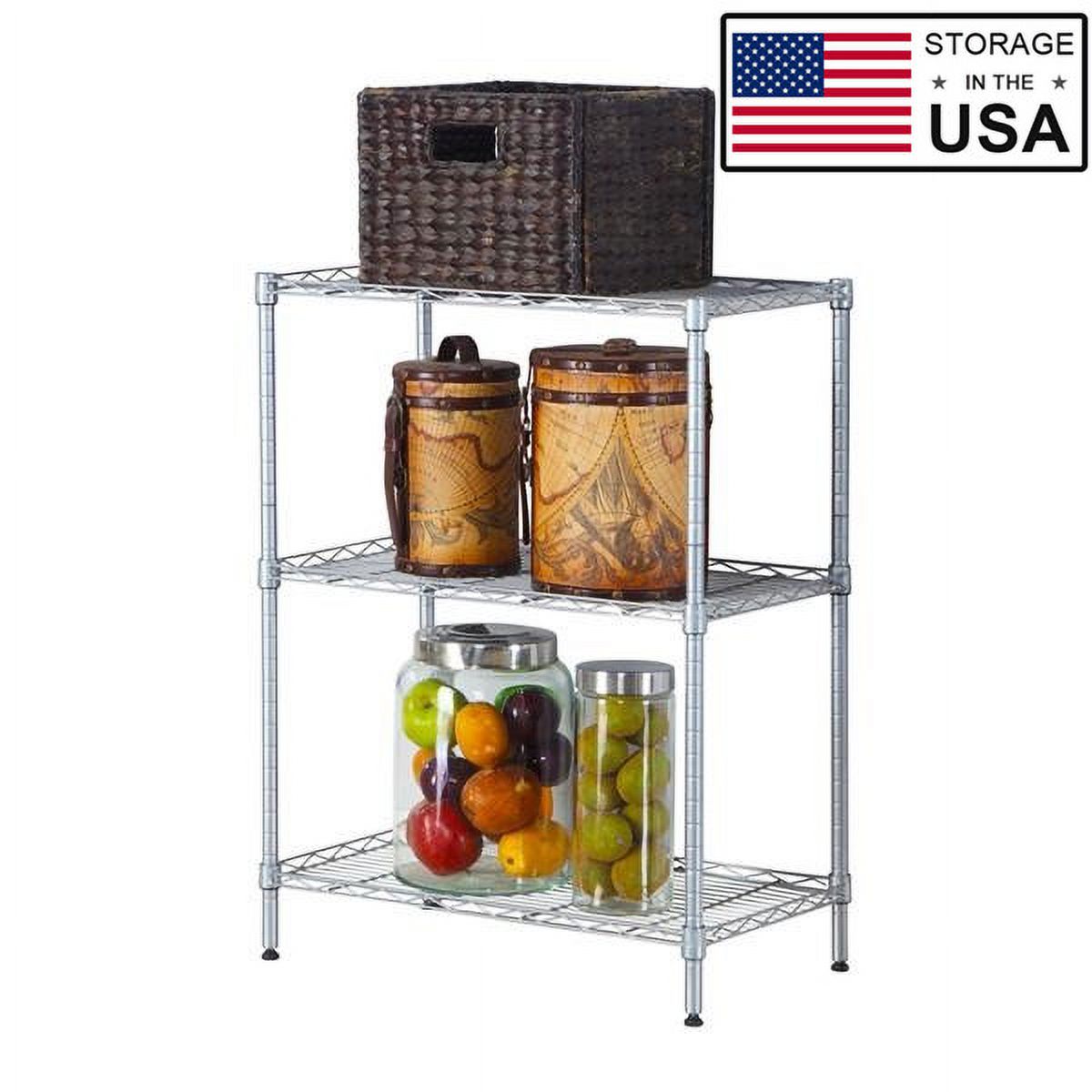 Clearance! 3 Tiers Shelving Storage Units Adjustable Heavy Duty Metal