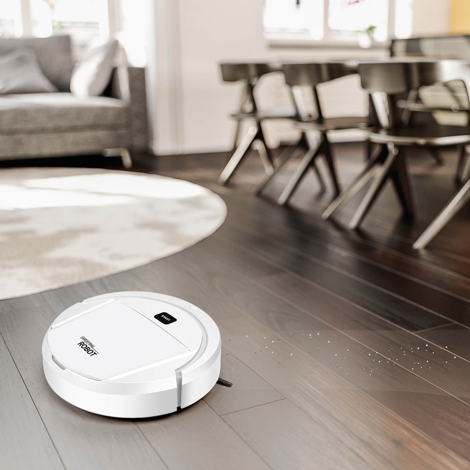 Clearance!3-in-1 Pro Robot Vacuum Cleaner, 2024 Intelligent Sweeping Robot with Schedule Wi-Fi/App, Household Self-Charging Robotic Vacuum, Mopping Robot Vacuum Cleaner for Pet Hair, All Floors(White)