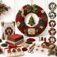 thumbnail image 1 of Clearance!! 3D Fabric Poke Wreath DIY Kit, Christmas No‑Sew Wreath Craft Kit for Adults Beginners, Holiday Fabric Art Wreath Making Set for Door, Entryway, Wall & Home Decor, 1 of 7