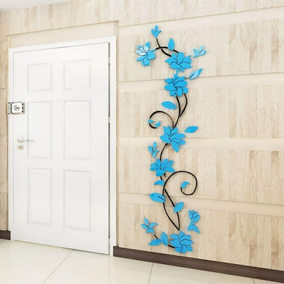 Clearance 3D Flower Wall Sticker Removable Art Mural Home Decor Wall Stickers L 24X80Cm